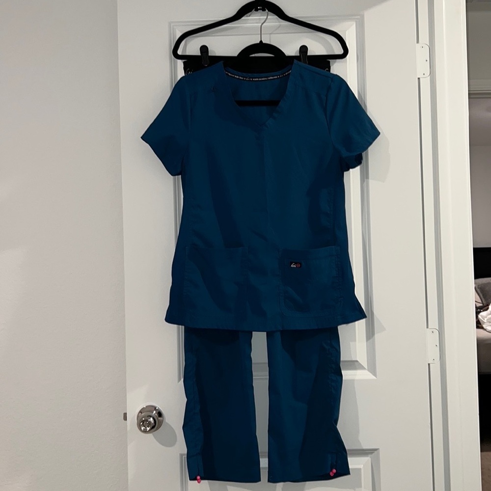 Koi Lite Philosophy Mock Wrap Ribbed Panel Top & Cargo Pants
